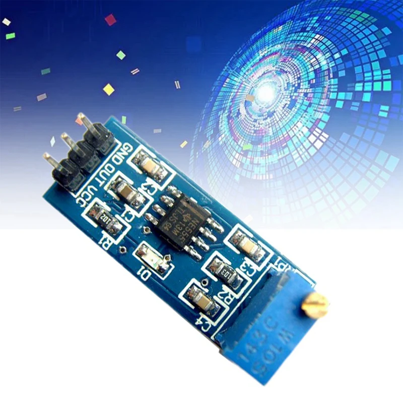 NE555 Square Wave Pulse Generator Module Retangular, Frequency Adjustable, Mini Signal Generator