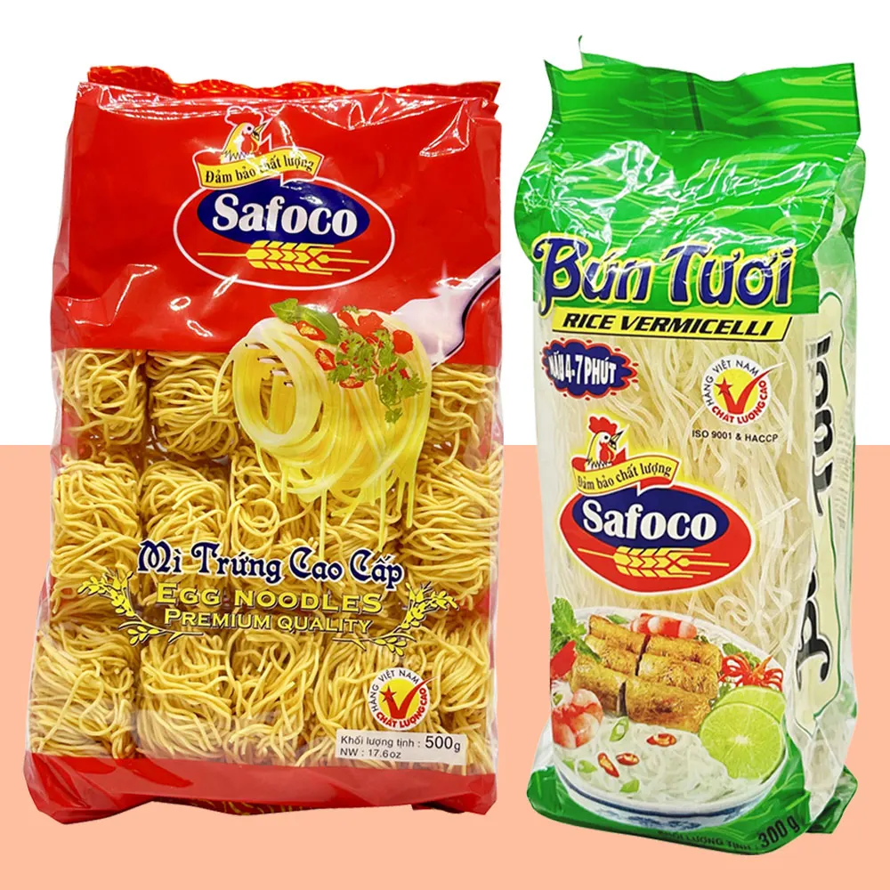 Safoco Safocho Fideos de huevo 500 g, fideos Pho 300 g Juego de artículos individuales, varias combinaciones / Platos de fideos vietnamita
