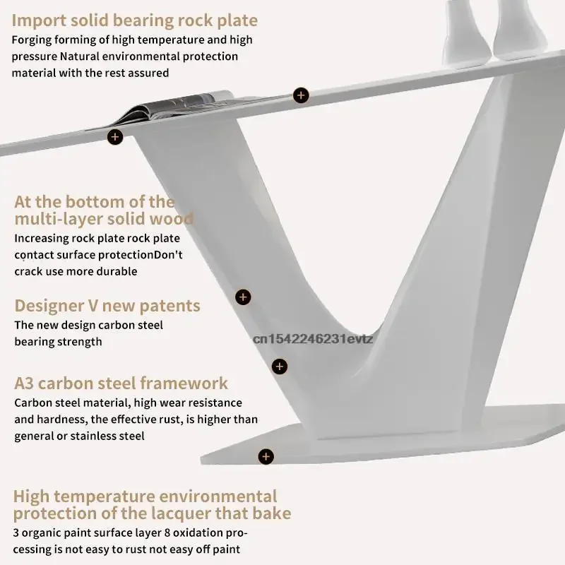 Designer Dining Table Rectangular Table Large Apartment Modern Home Furniture Minimalist Kitchen Marble Table Mainland China