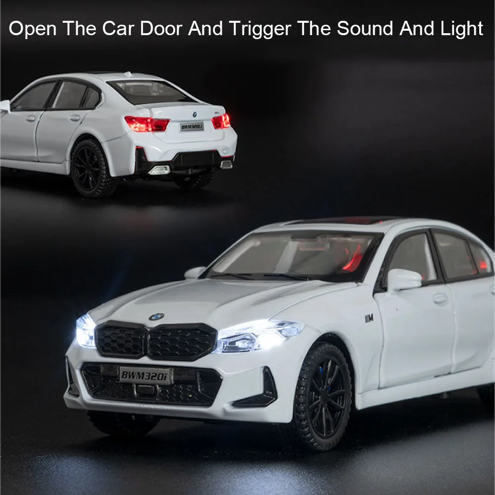 1:32 M4 320I Simulation Auto Modell Spielzeug Metall Diecast Türen Geöffnet Sound Licht Zurückziehen Gummi Reifen Ornament Fahrzeuge für Kinder – Detail 16