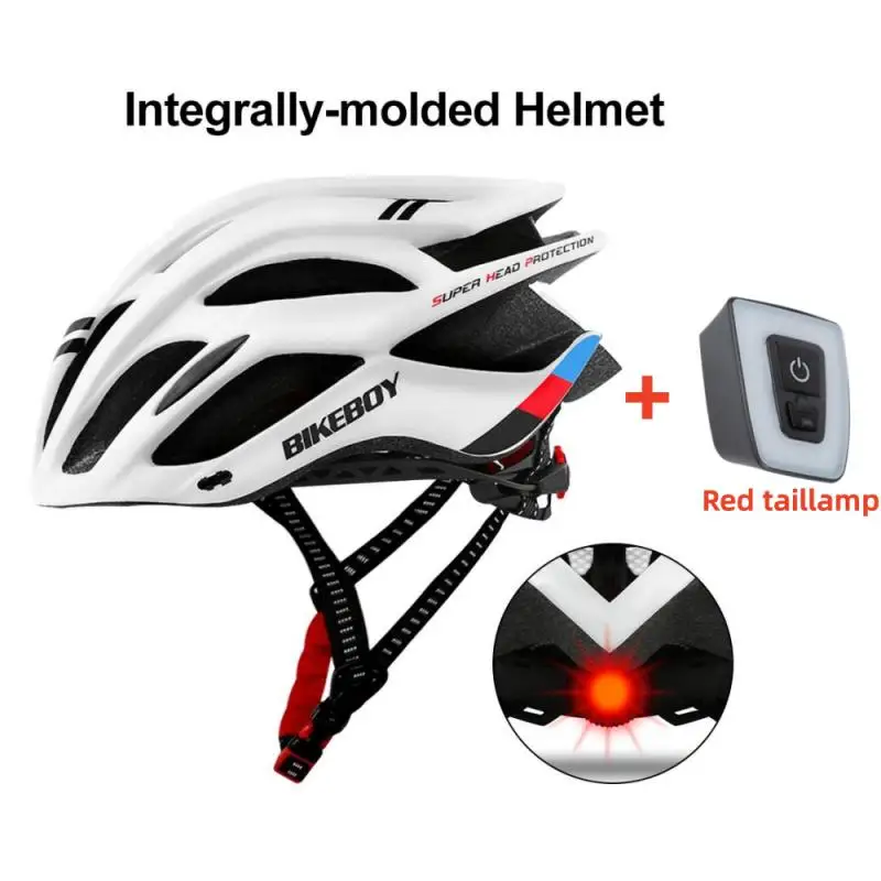 Casco da bici MTB con fanale posteriore per uomo donna casco da ciclismo sportivo regolabile accessori per cappello di sicurezza con imbottitura morbida per strada di montagna