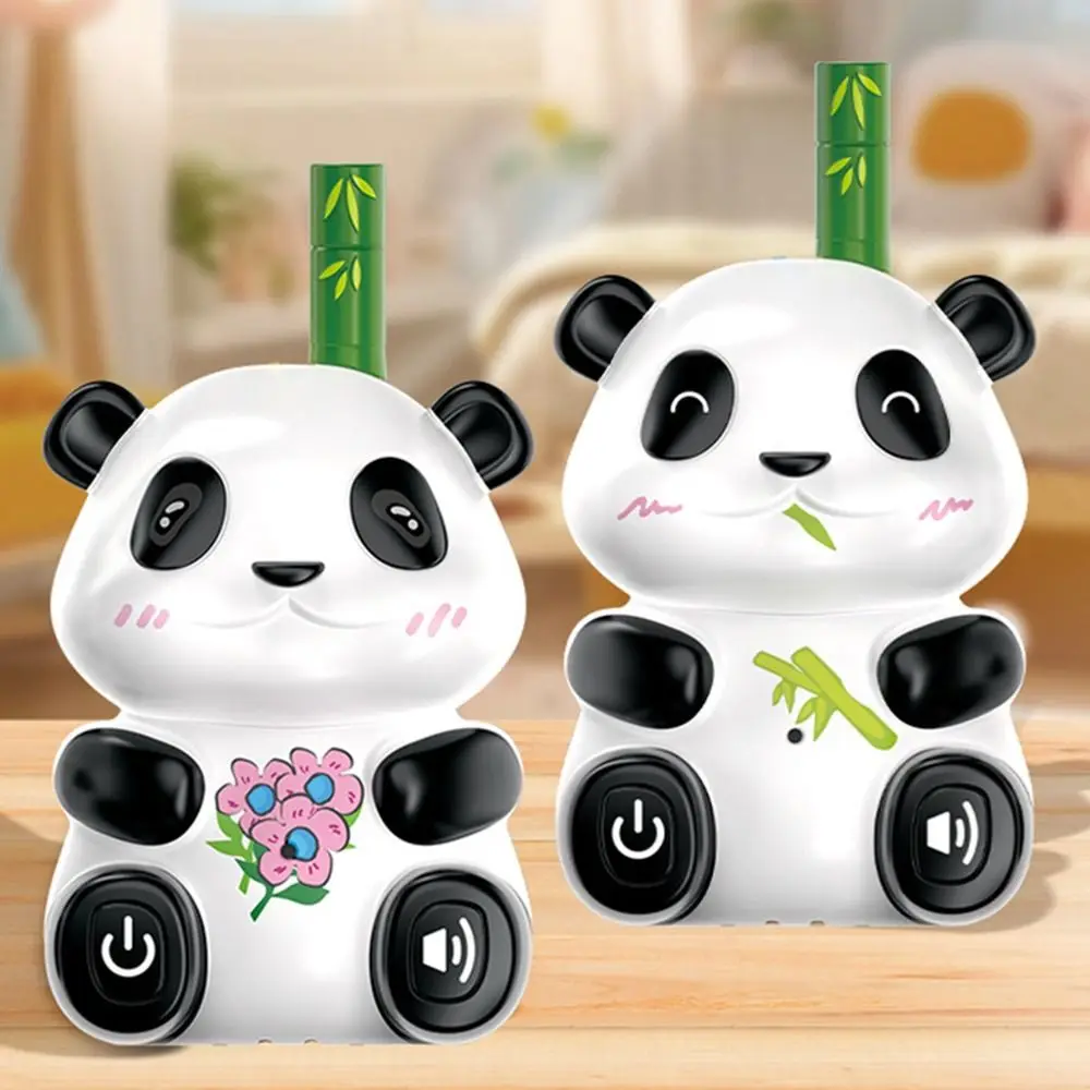 

2Pcs Panda Kids Walkie Talkie Toys Transceiver Cartoon Portable Wireless Walkie-Talkies No Radiation with Hang Rope