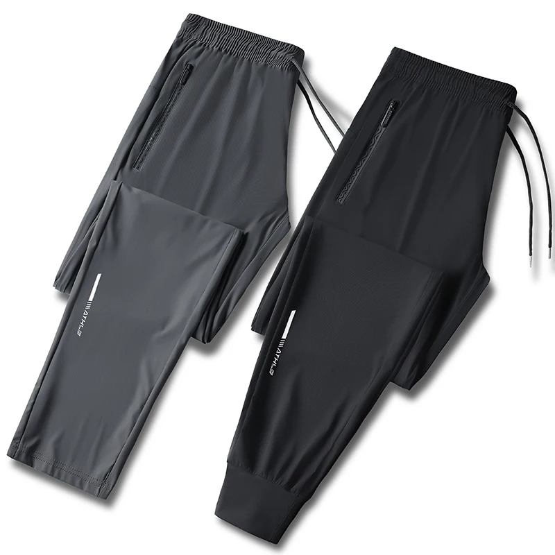 Running Pants Reflective Quick Dry Summer Jogging Trousers Men Gym Thin Cool Male Fishing Hiking Sports Long Pants Breathable