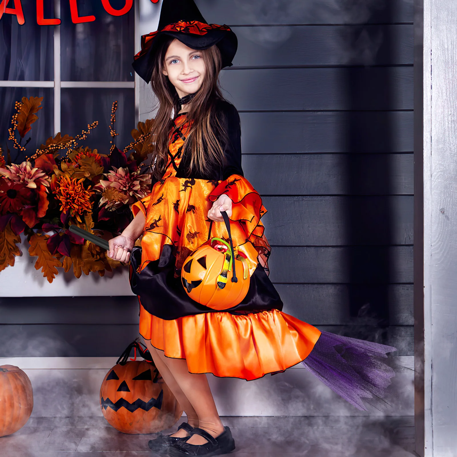 صافي النسيج الساحرة مكنسة عصا البلاستيك خفيفة الوزن ديكور الهالوين الدعامة للنساء الرجال مرحلة الحفلات تأثيري التبعي