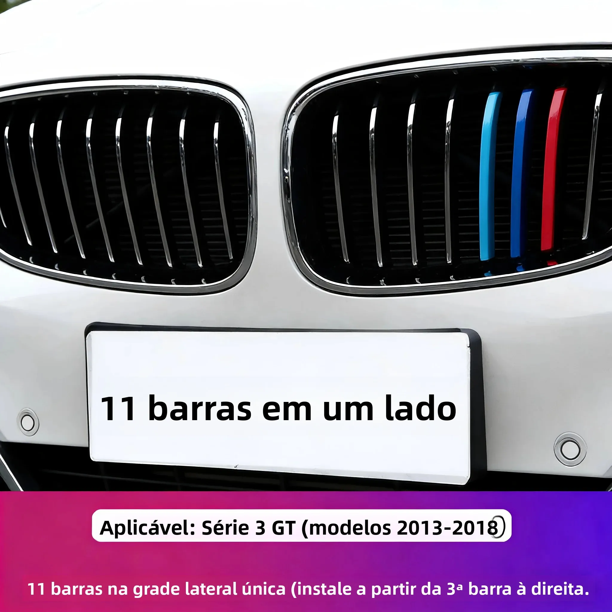 adequado-para-bmw-serie-3-320-328li-2004-2021-f35e90-faixa-tricolor-para-grelha-frontal-acabamento-clip-on-para-modificacao-e90-f30-g20-f31-f34