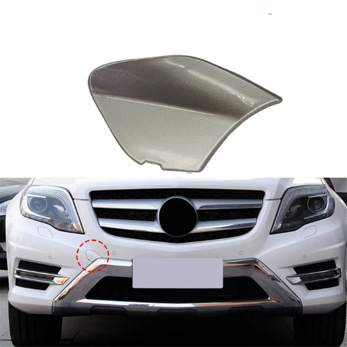 Car Front Bumper Towing Hook Cover Tow Hook Cap Painted 2048851424 for - X204 Silver