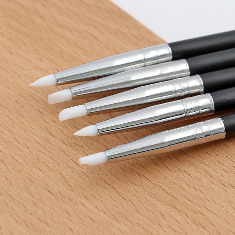 5Pcs Dental Silicone Shaping Pen Resin Brush Dentistry Composite Cement Porcelain Teeth Shaping DIY Art Brush Drawing Tool