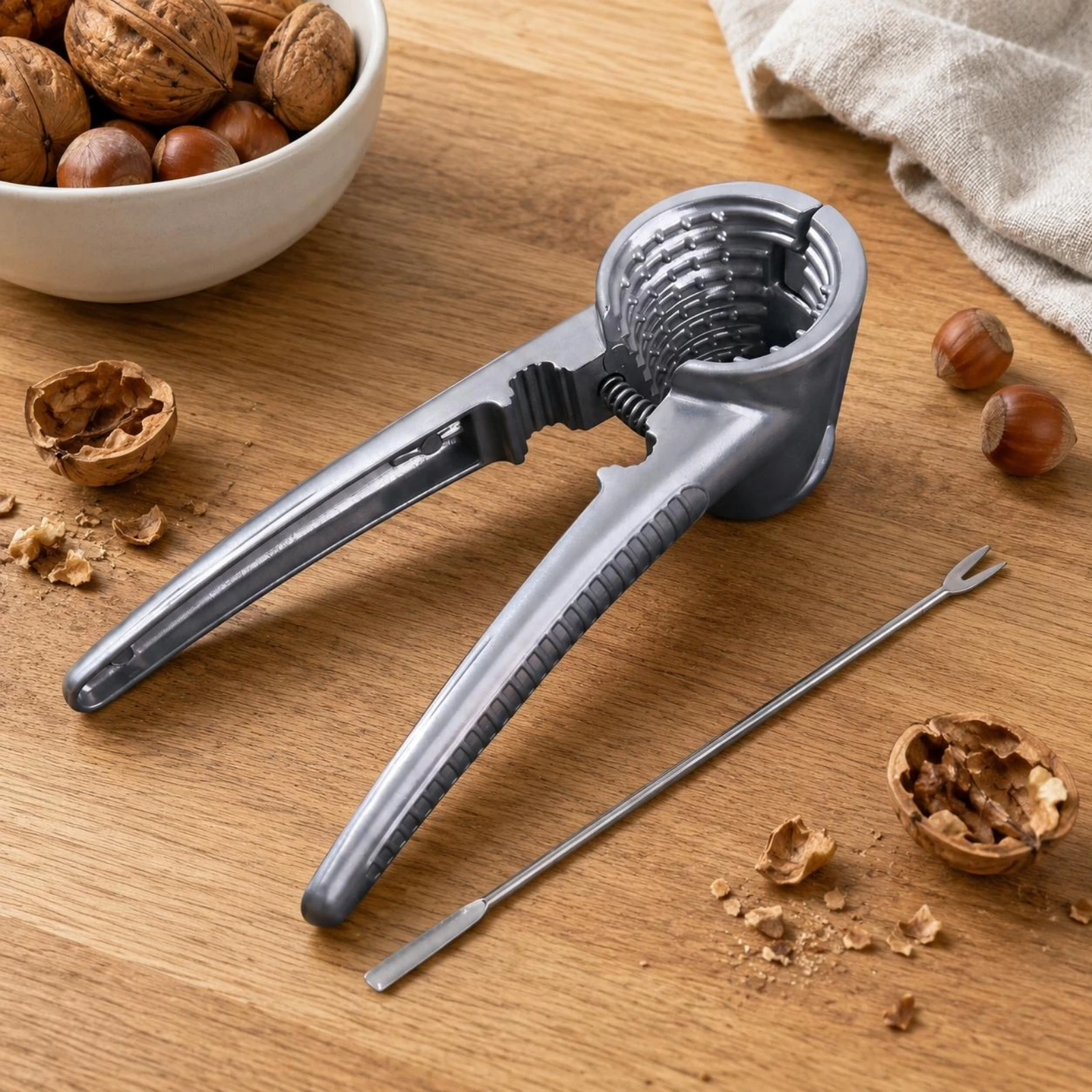 Picture 4: Plier Nutcracker Anti-Slip Coil Nutcracker Hazelnut Splitter Textured Handles Kitchen Tool Ergonomic Grip