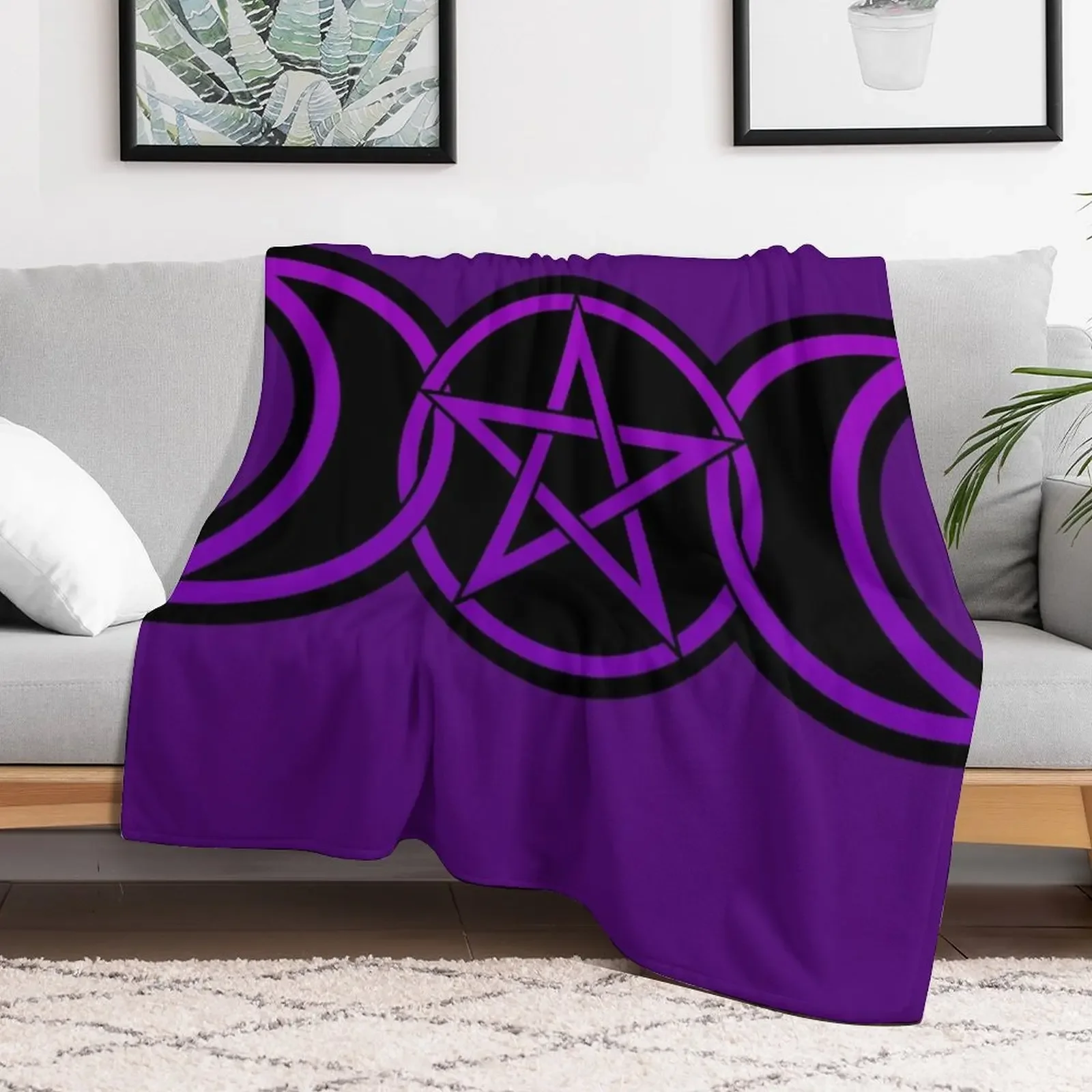 Triple Moon Goddess purple Throw Blanket Comforter decorative Blankets