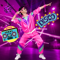 Kicpot 80s Costumes for Women,Retro Tracksuit Jacket Shell Hip Hop Suit,90s 80s Outfit for Women Party