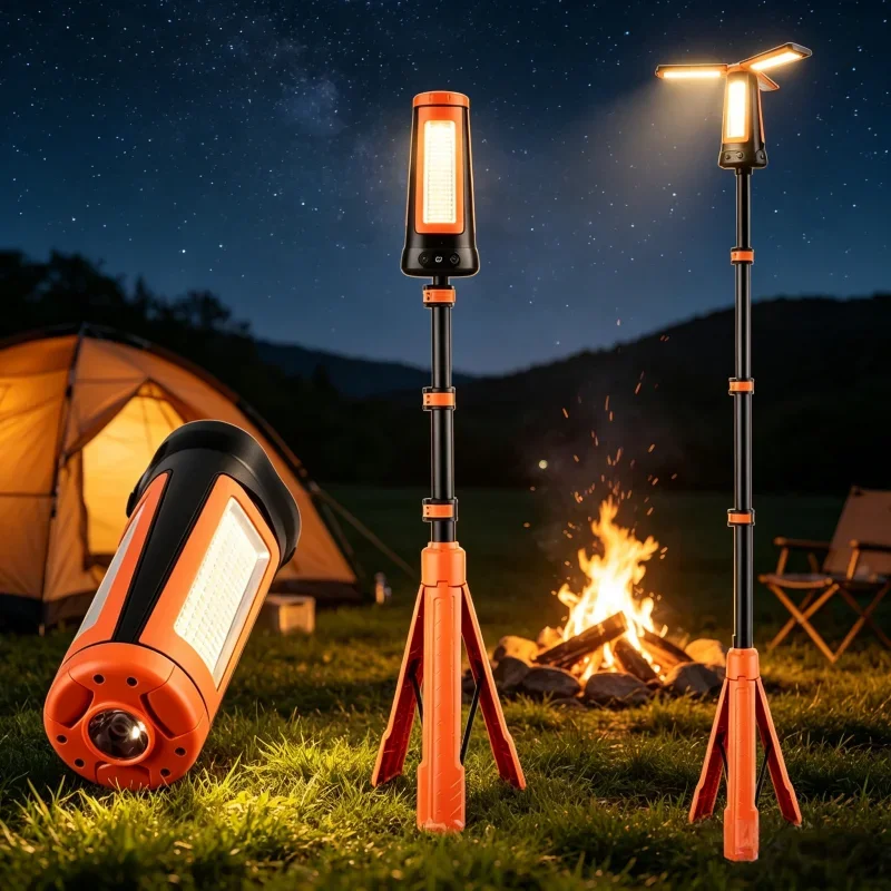 

New three-page 2m bracket camping light with strong light charging 9000 mAh long battery life work light