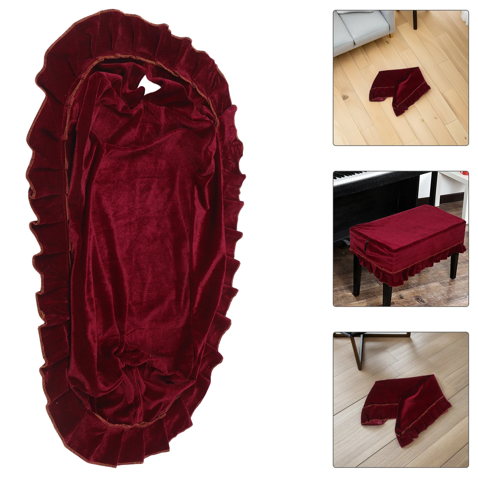 

Golden Wool Piano Stool Cover Keyboard Bench Chair Dust Cushion for Living Room Kitchen Seat Protector