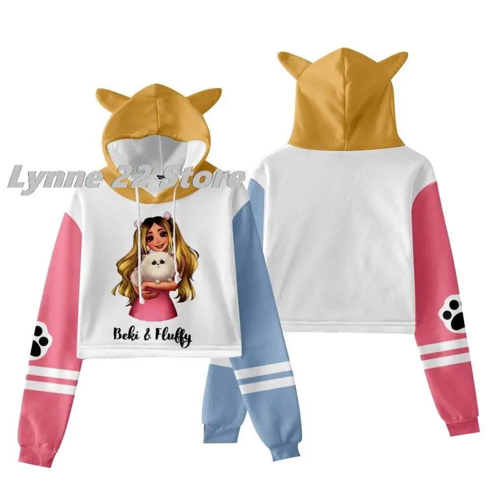 

2022 New Arrivals Rebekah Wing Merch Beki Women Hoodies Teens Girls Crop Tops Female Short Pullover Girl Tops