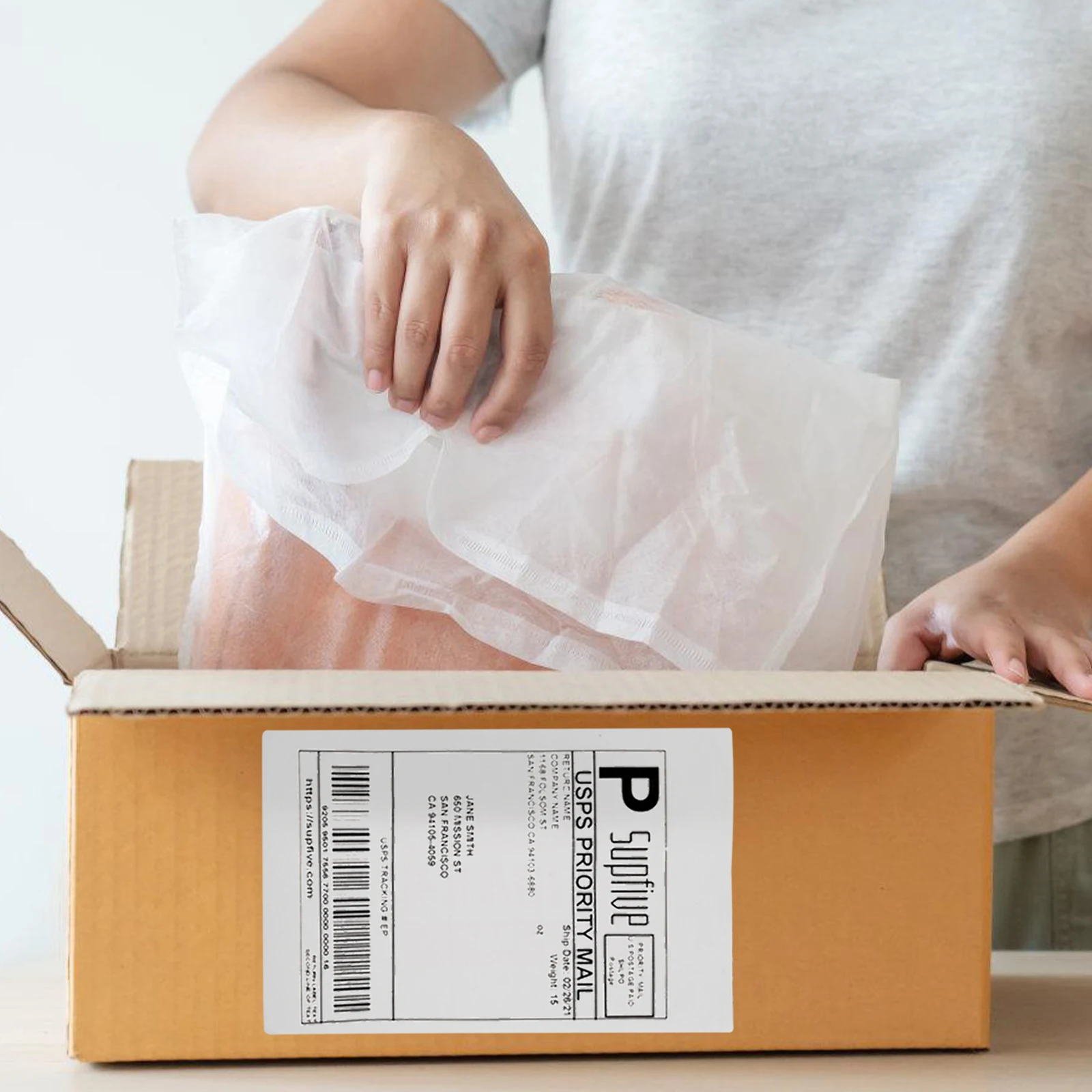 500pcs Printer Paper Shipping Labels Labels for Thermal Label Sticker Printer Direct Thermal Folder Tag