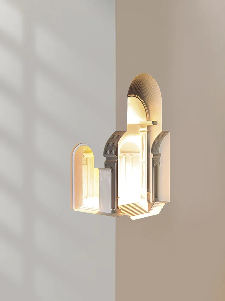 Wall lamp Florence building niche corner corridor staircase induction lamp corner lamp embedded gypsum lamp