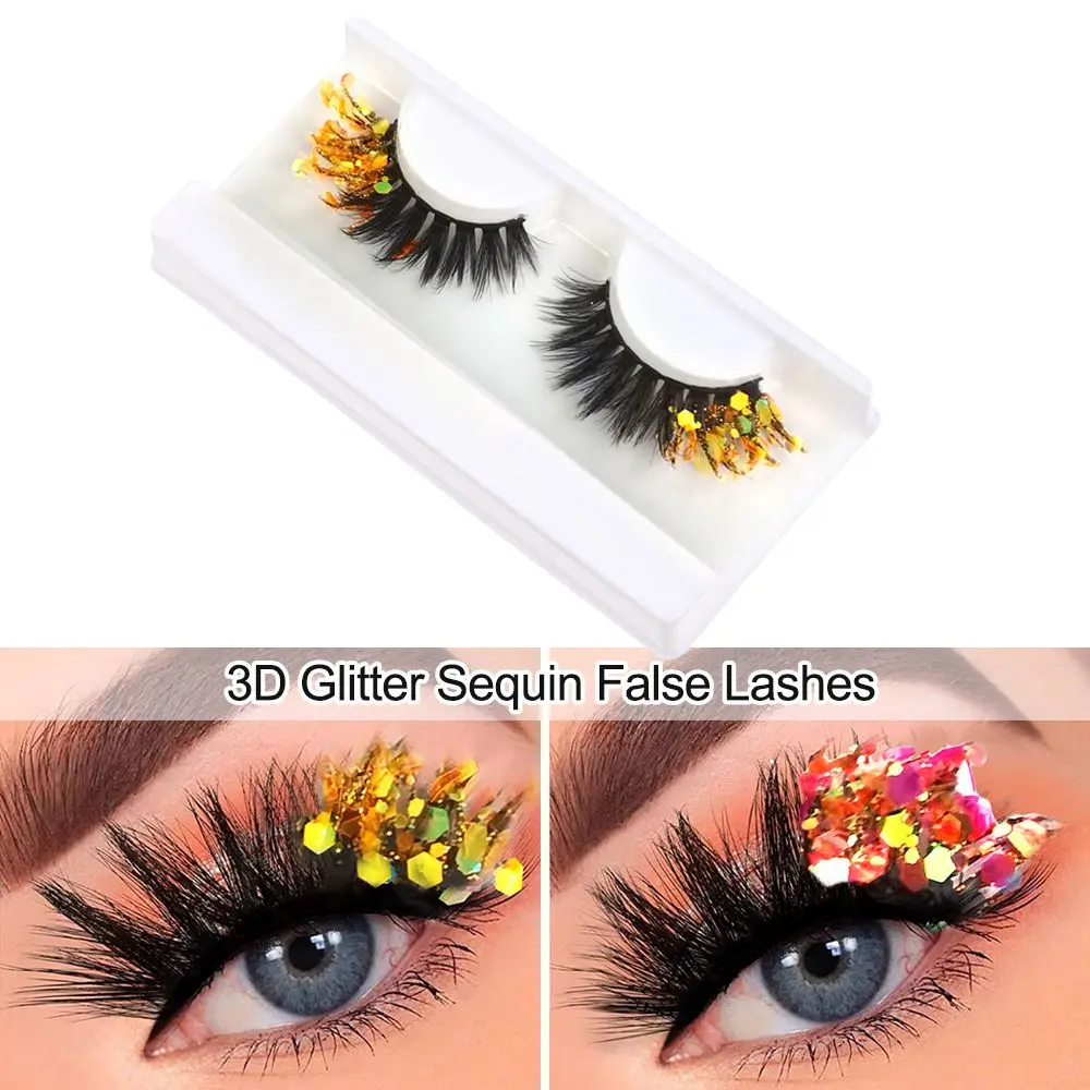 Multipack Makeup 3D False Eyelashes Fluffy Drag Lashes Decorative Eye Tail Sequins