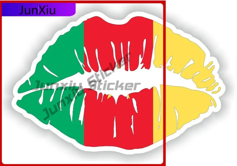 

Cameroon Flag Lips Sticker Custom Car Decals And Graphics Scratch-proof Waterproof Outdoor Decals Stickers Accessories For Auto