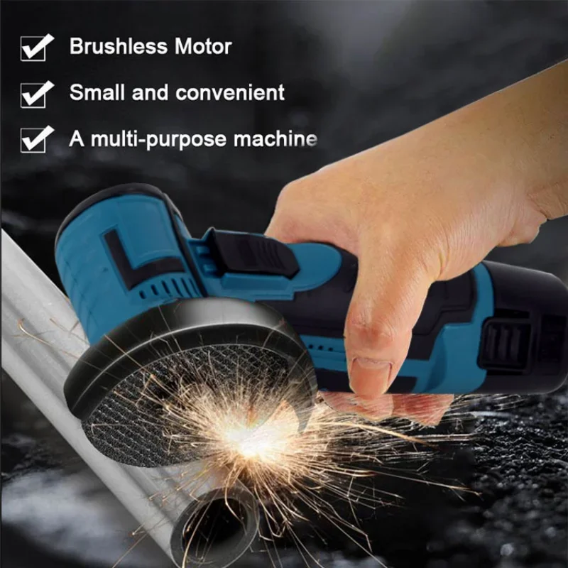 12V Mini Brushless Angle Grinder with Rechargeable Lithium Battery Cordless Polishing Machine Diamond Cutting with Accessories