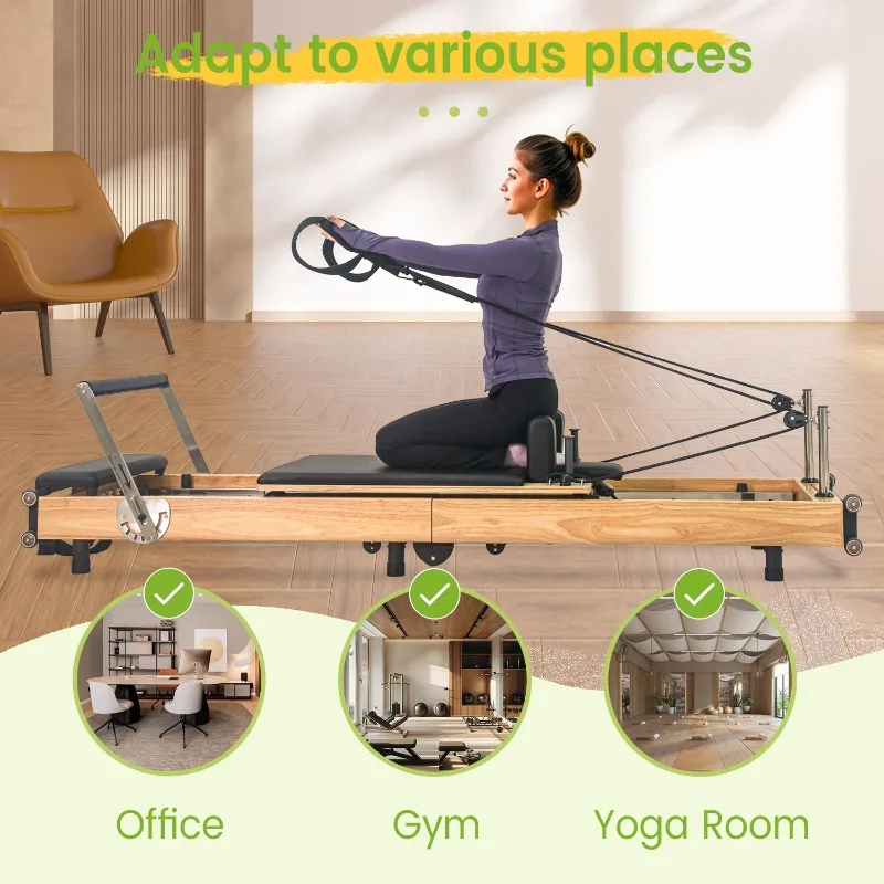 YTYIN Custom High Quality Pilates Reformer Bed Yoga Studio Luxury Pilates Reformer Foldable view 6