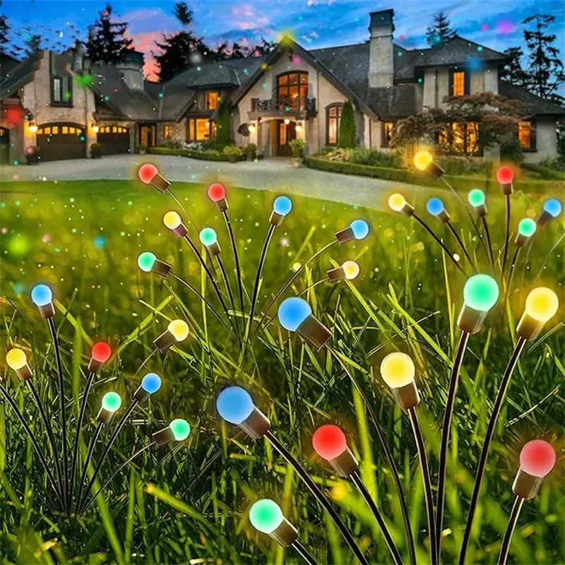 Outdoor Solar Firefly Lights 6 LED Garden Landscape Lawn Lights Waterproof Festive Decoration for Yard Patio Home Decor