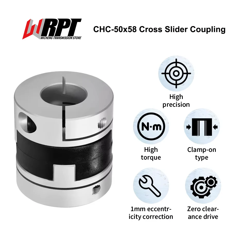 

CHC Coupling Aluminum Alloy Quick Release Clamping Type Cross Adjusting Coupling Cross Slider Coupling CHC-50x58 CNC Parts