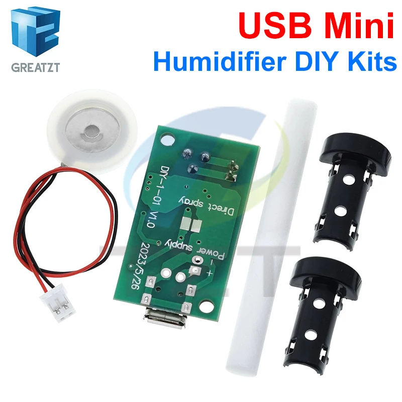 GREATZT USB Mini Humidifier DIY Kits Mist Maker and Driver Circuit Board Fogger Atomization Film Atomizer Sheet image 6