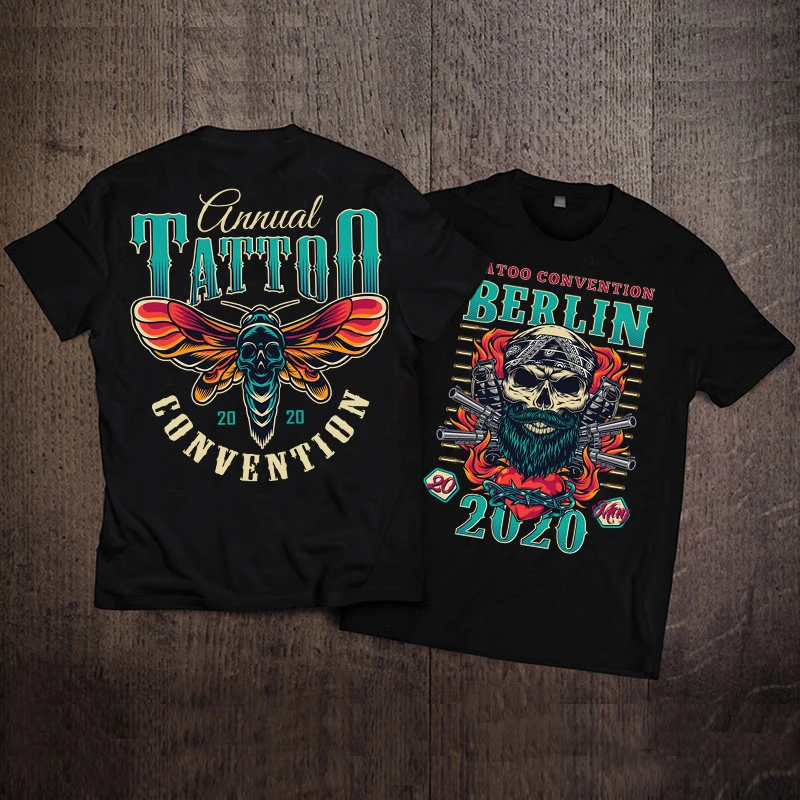 2026 Japanese-style Trendy Fashion Ukiyo-e Tattoo Print Graphic Motorcycle Short-sleeved T-shirt for Men on INS Cotton European