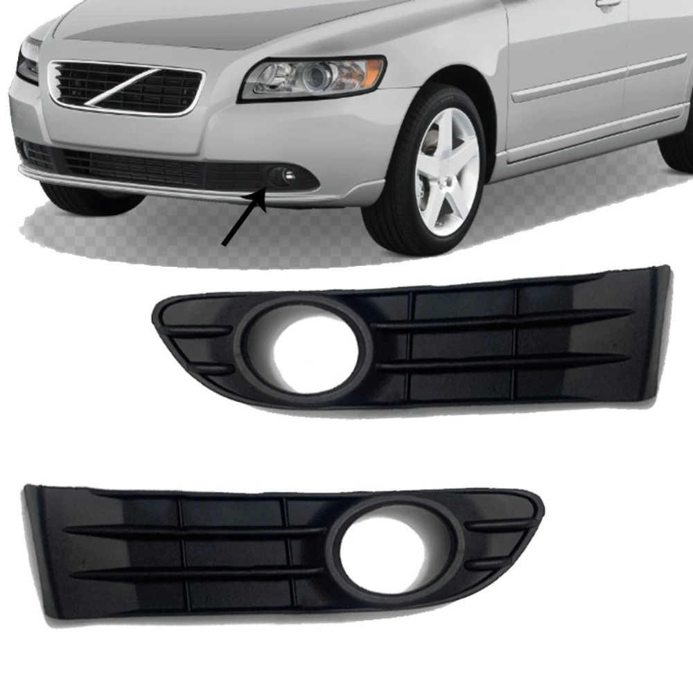 

Front Bumper Grille Fog Light Lamp Grill Cover Trim Frame Bottom Bezel Pair Left Right for VOLVO S40 30744919 30744920