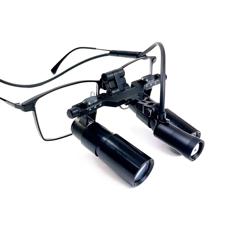 Burite Newest 5.0x LED Magnifier Binocular Surgical Loupes with Headband dental- Doctor Loupe Equipment for Dentist