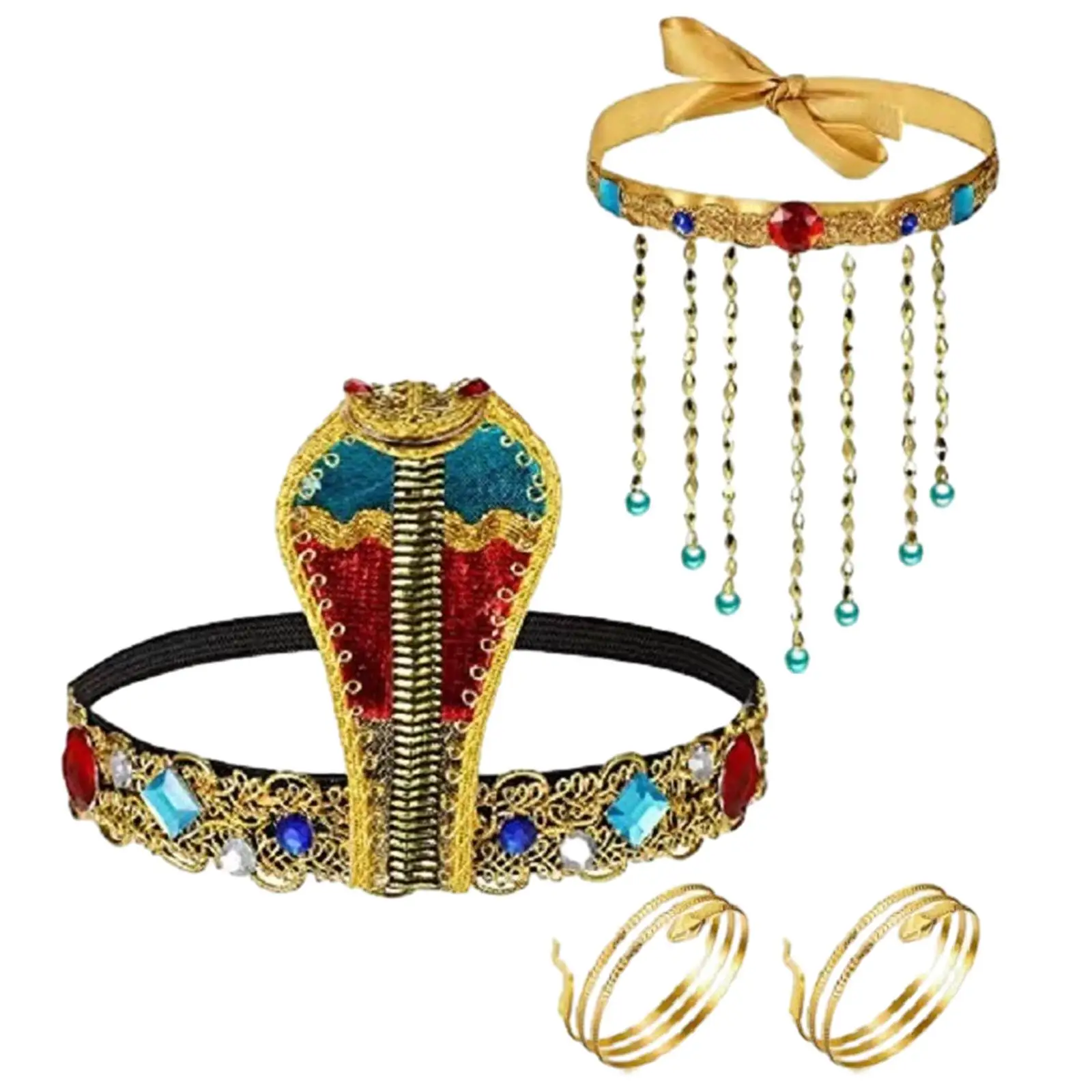 4 pezzi egitto regina Costume accessori gioielli squisito egitto regina copricapo per le vacanze Masquerade evento foto puntelli Halloween