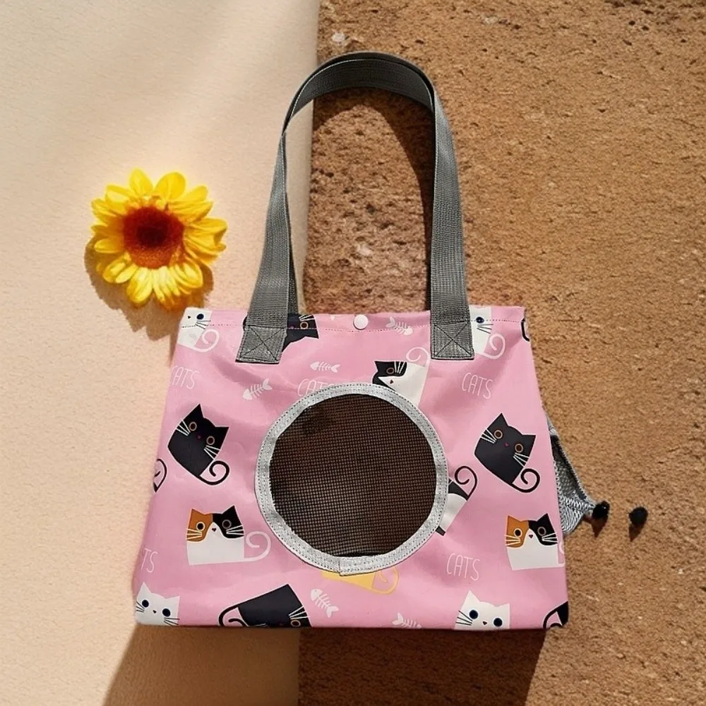 

Cute Portable Cat Carrier Bag Large Capacity Oxford Pet Outing Bag Breathable Waterproof Pet Backpack Outdoor Travel