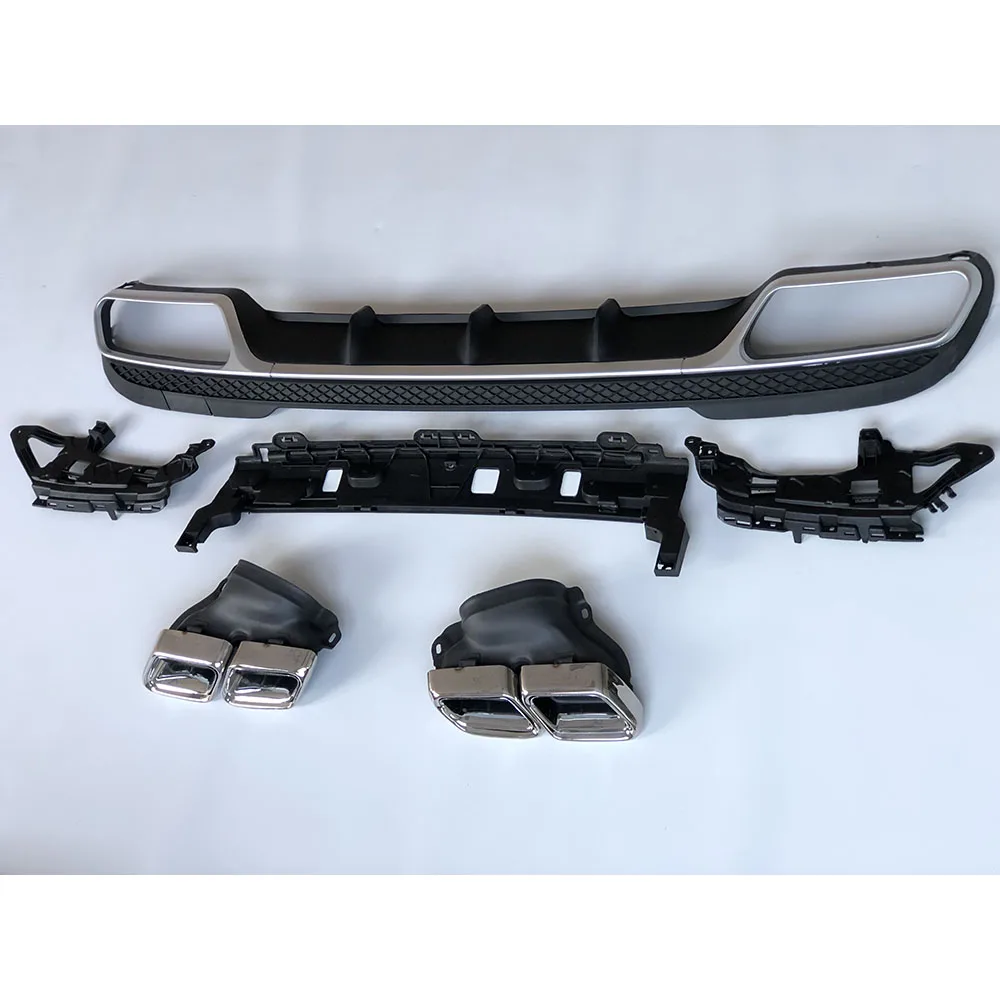 Rear Diffuser with Exhaust Tips for Benz E Class W212 E350 E400 E63 AMG Sport 2013-2016 Not for Standard Rear Bumper Lip Spoiler