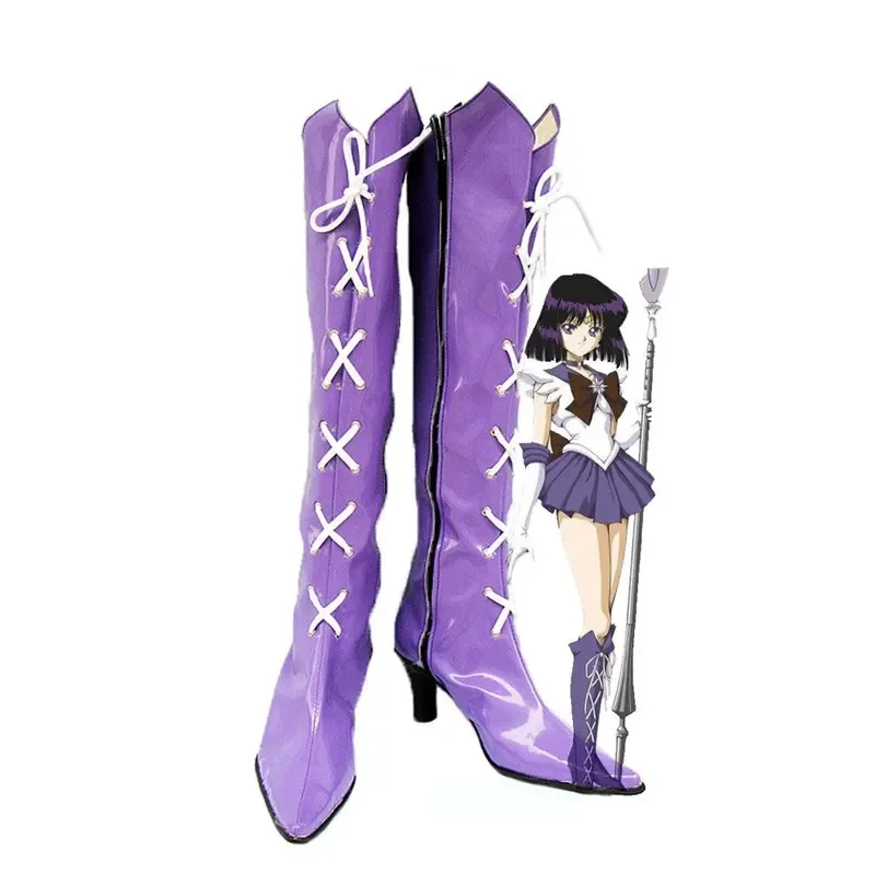 

Hotaru Tomoe shoes cosplay Sailor Moon Sailor Saturn Hotaru Tomoe cosplay boots purple shoes high heel custom made any size