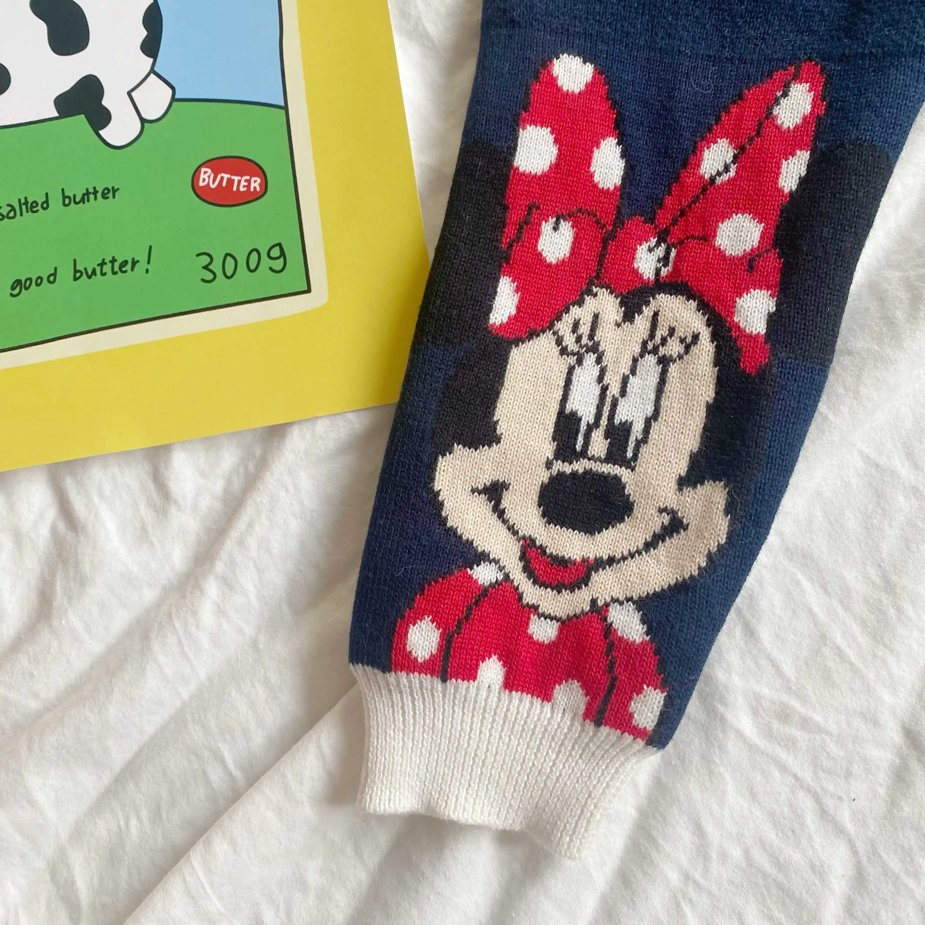 الفتيات الخريف الشتاء سميكة القطن محبوك بناطيل تدفئة لطيف الكرتون ميني المطرزة طماق يمكن ارتداء ملابس خارجية بنطلون