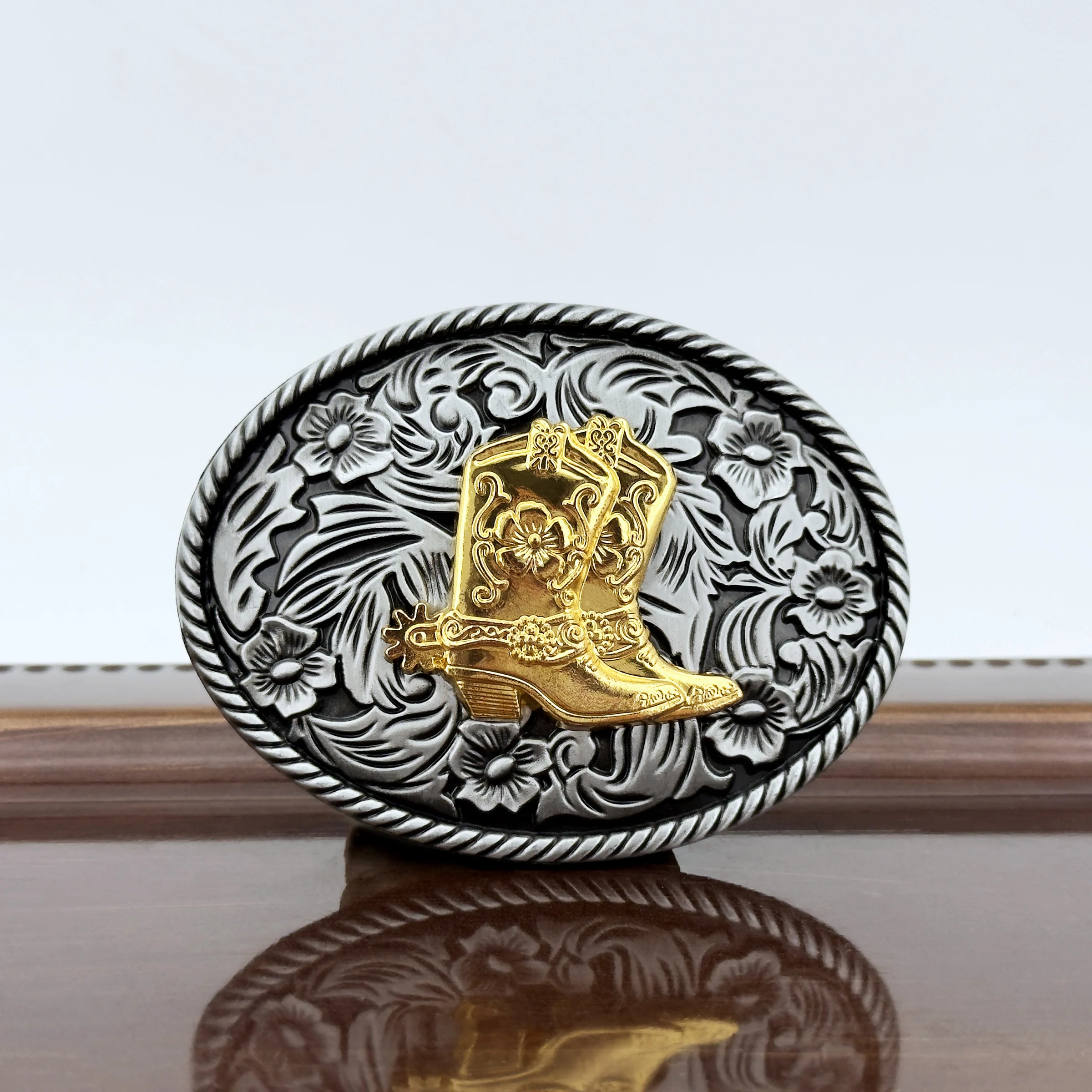 1 قطعة الأحذية البيضاوية النمط الغربي شخصية مع أنماط منحوتة رائعة DIY بها بنفسك عادية متعددة الاستخدامات مشبك حزام قابل للاستبدال