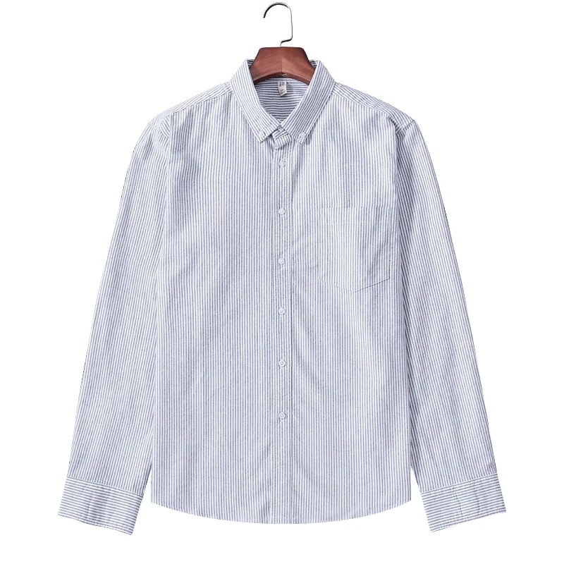 New in shirt 100%cotton oxford long-sleeve shirts for men slim fit formal shirt soft office tops fashion korean popular clothes