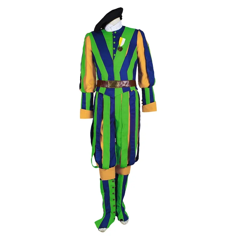 Switzerland Soldiers Cosplay  Swiss Guard Costume  Orange Green Striped Uniform Halloween Carnival  Party Suit for Men