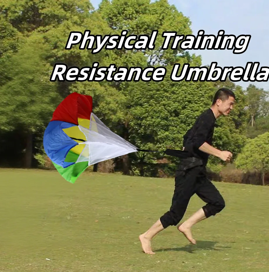 Körperliches Training Widerstand Regenschirm Fitnessgeräte Fußball Anti-Rutsch-Regenschirm Widerstand Laufschirm Geschwindigkeitstraining