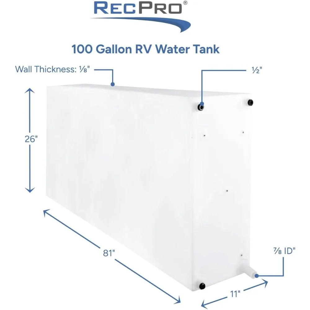 Potable Gray Water Plastic Storage Made in USA US Shipping 100 Gallon RV Fresh Water Tank for Drinking