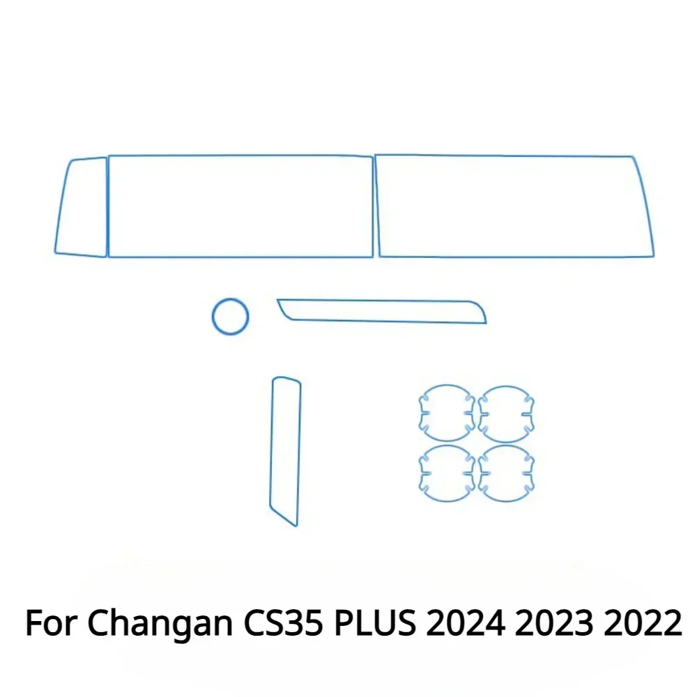 PPF Protection film For Changan CS35 PLUS 2024 2023 Accessories Interior transparent TPU Gear Panel Navigation Center Console