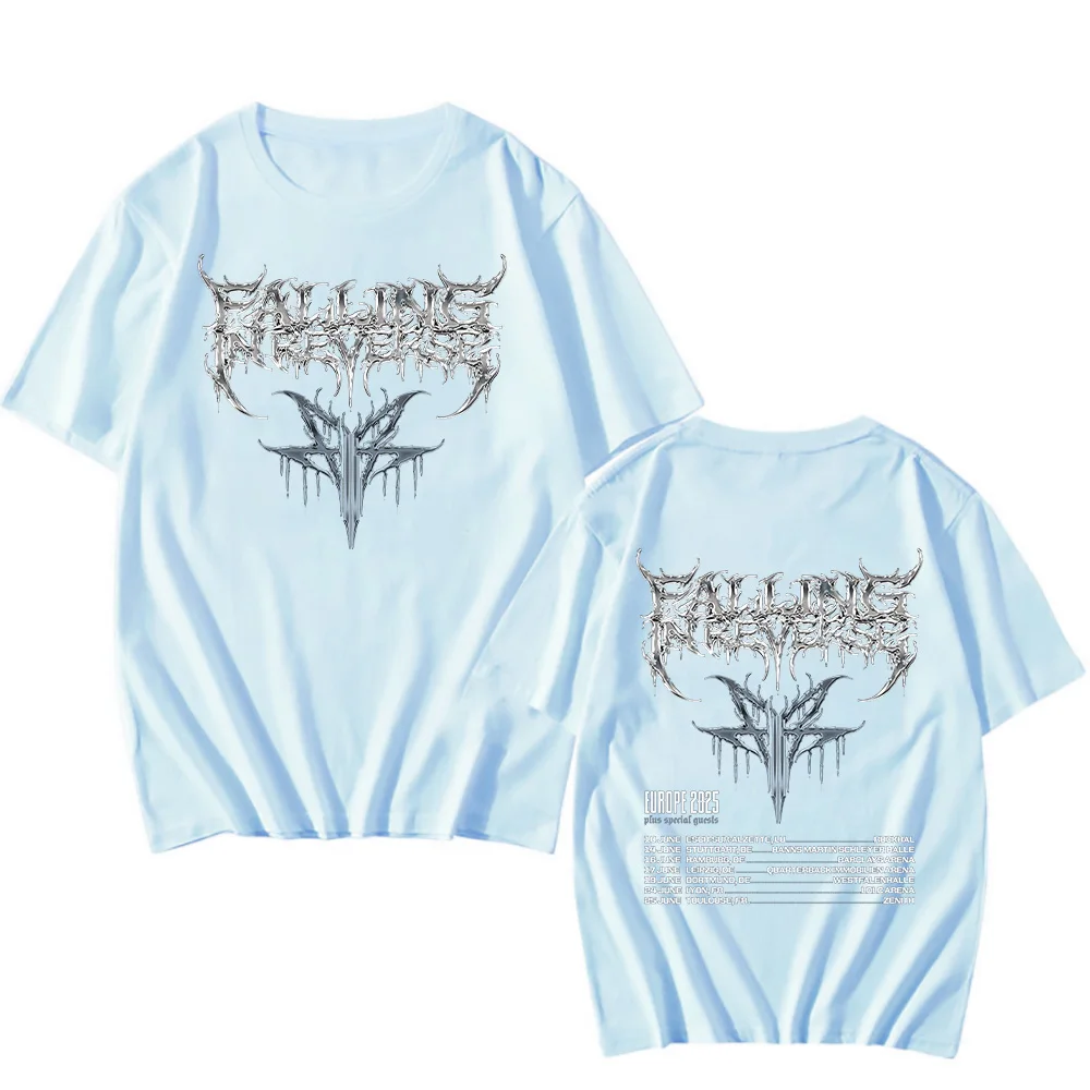 الوقوع في عكس بلايز جديدة الوقاية في عكس أوروبا 2025 جولة طباعة تي شيرت خمر الهيب هوب الرجال النساء المحملة المشجعين ملابس علوية من القطن