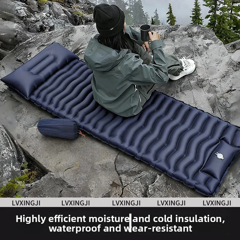 Lightweight Inflatable Sleeping Pad Portable Air Mattress for Outdoor Moisture‑proof Hiking Cushion Compact Rest Mat for Travel