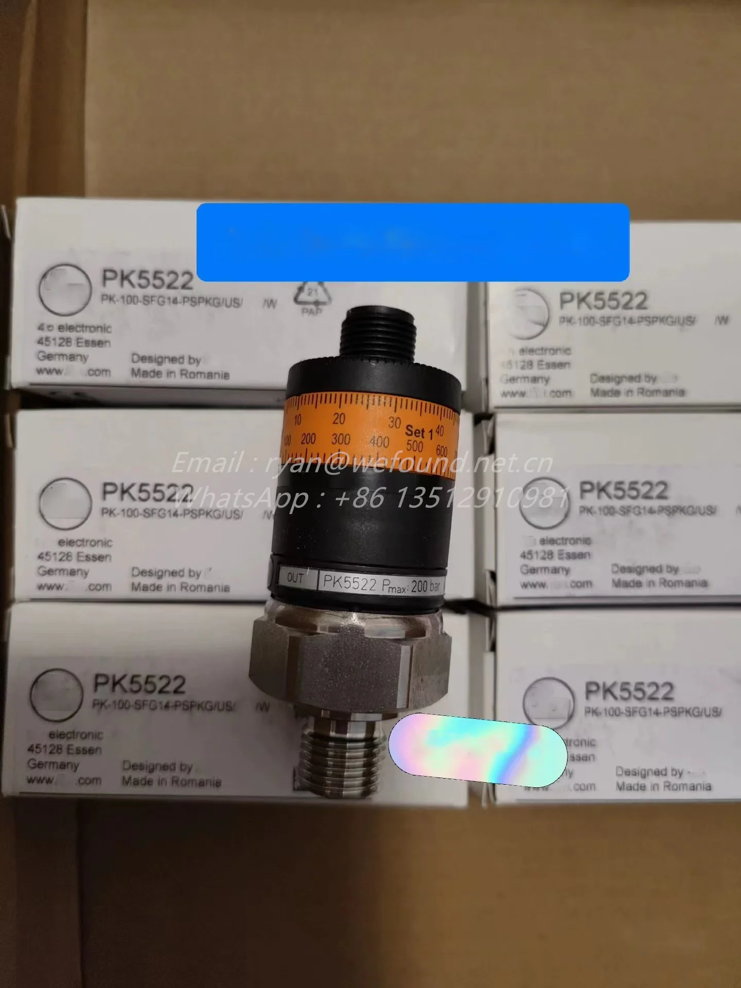 PK5522 for IFM Pressure switch with intuitive switch point setting, PK-100-SFG14-PSPKG/US/ /W