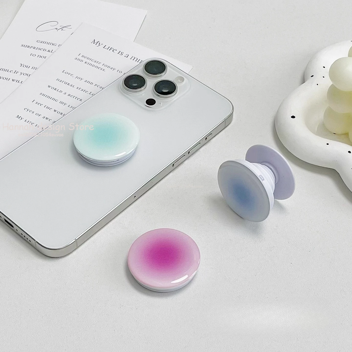 

Симпатичная круглая магнитная ручка для телефона — совместимая с MagSafe, полупрозрачная тонкая и легкая, подставка для смартфонов, планшетов