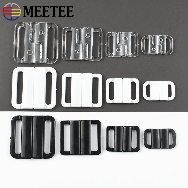 20Sets 10/15/20/25mm Plastic Bra Buckles Underwear Bikini Strap Clasp Closure Swimwear Button Hooks DIY Sewing Accessories