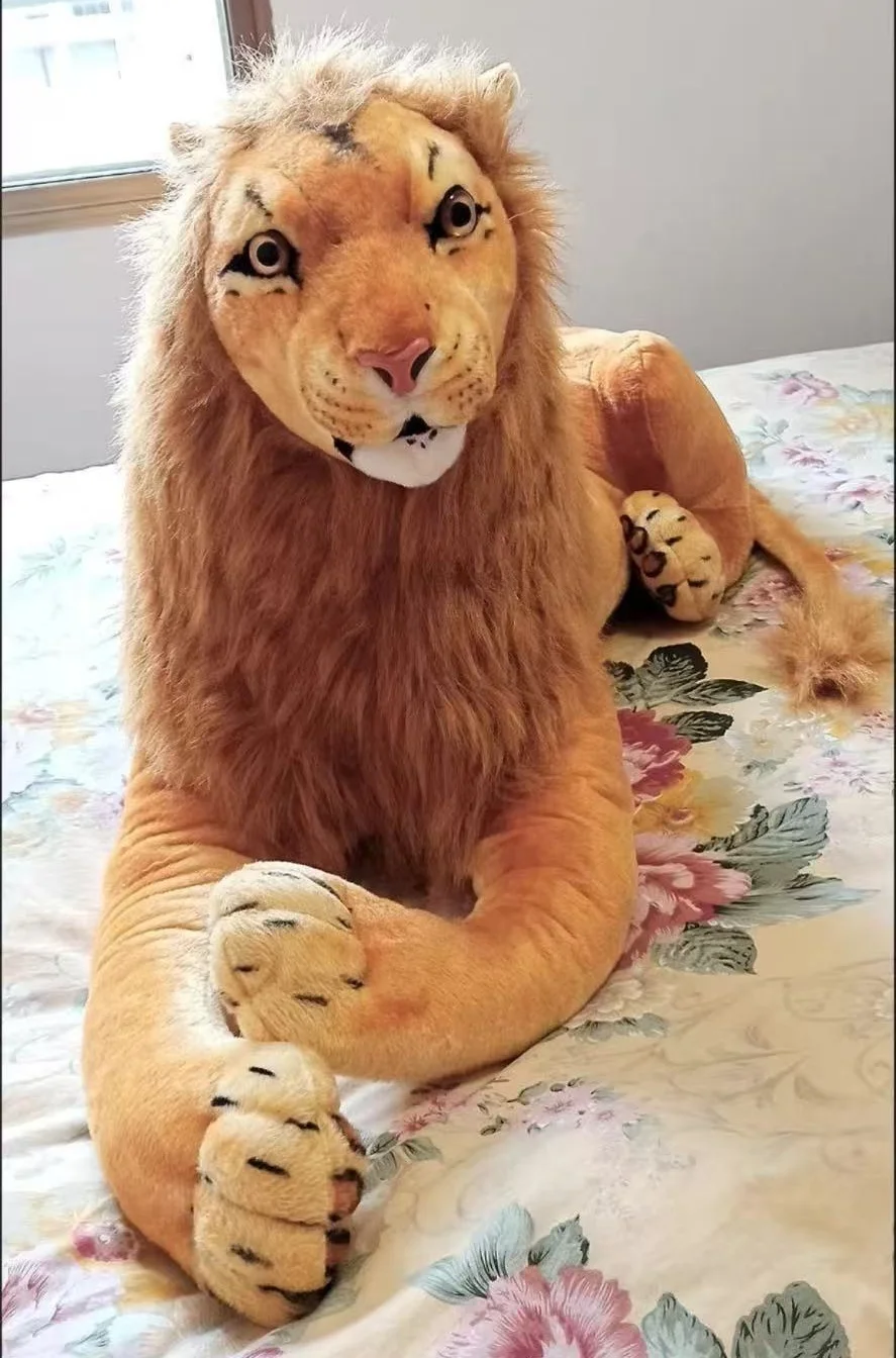 28 cm ~ 85 cm realista Rey León adulto Simba peluche juguete Animal propenso León muñeca suave sofá coche almohada decoración de la habitación regalo ornamental
