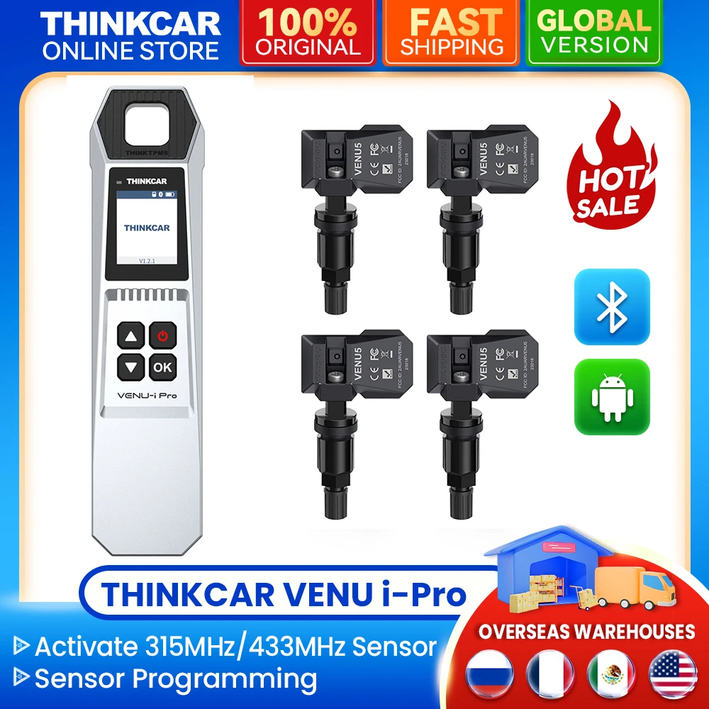 THINKCAR VENU i-Pro TPMS Car Tire Pressure Diagnostic Tools Activate Programming Relearn Sensors OE Query for 315MHz/433MHz