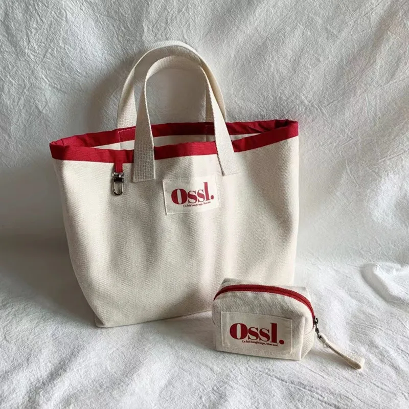 

Холщовая сумка-клатч с буквенным принтом, экологичная, дизайнерская, для блогеров, мелкосерийное производство, ретро-стиль, маленькая сумочка-кошелек