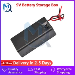 1pc 9V Battery Storage Case Plastic Box Holder With Leads ON/OFF Switch Cover