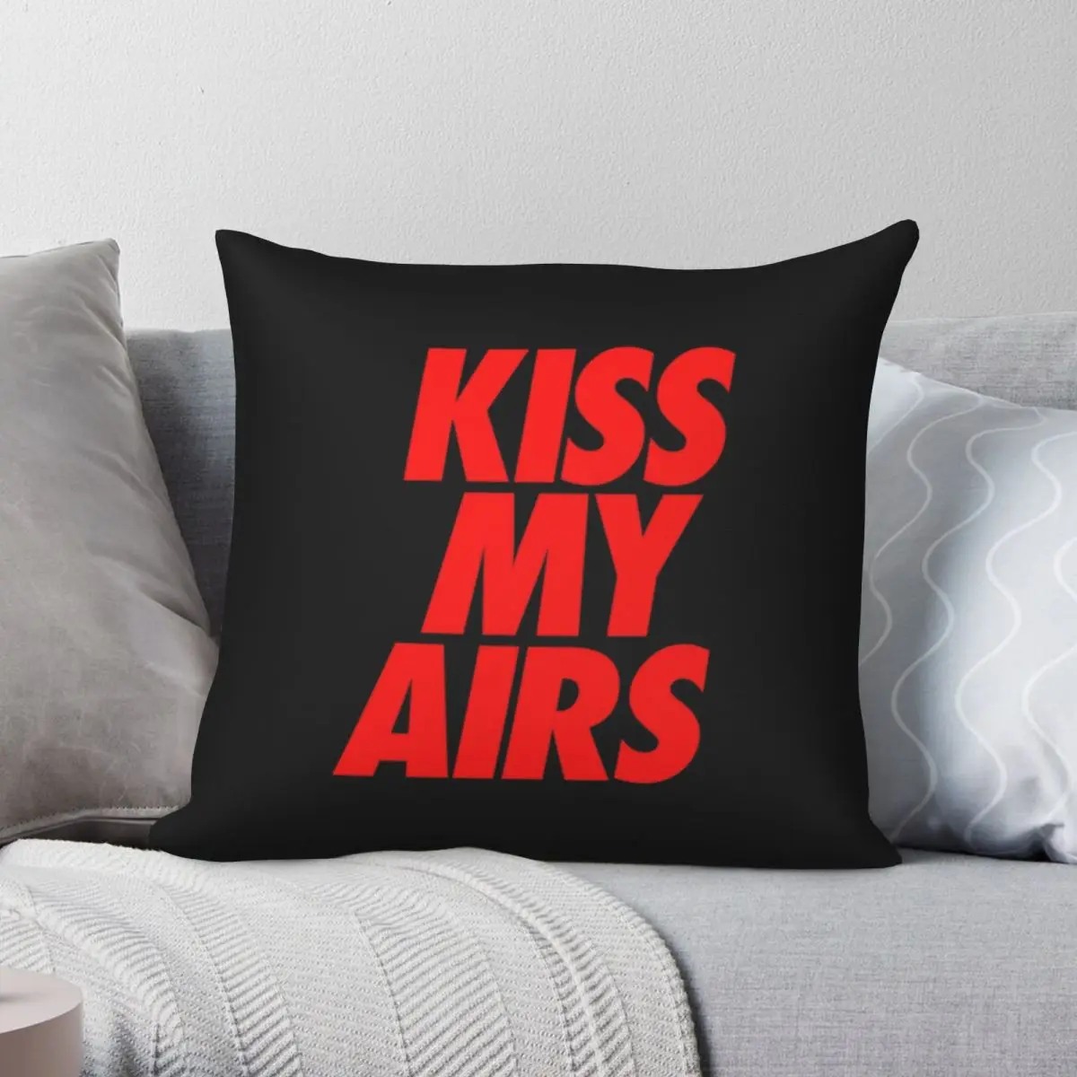 Kiss My Airs BRED Pillowcase Polyester Linen Velvet Creative Zip Decor Sofa Seater Cushion Cover Wholesale